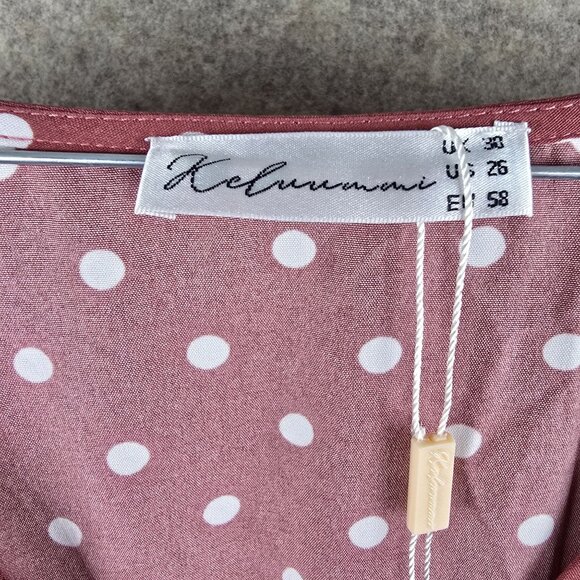 Kelummmi Polka Dot Maxi Dress Red Size US 26 Polyester Flowy Casual New W/Tags - Picture 5 of 9